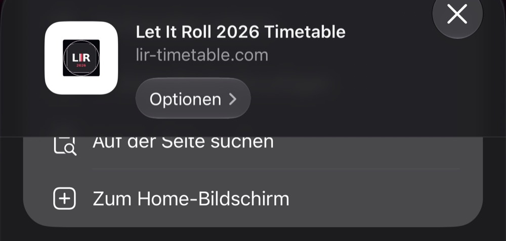 Safari-Teilen-Menü mit der Option Zum Home-Bildschirm